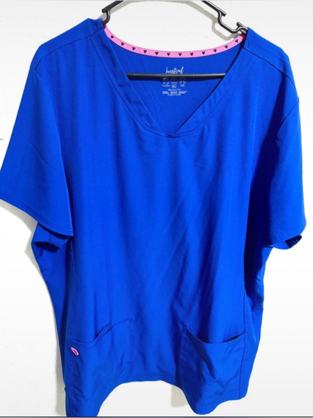HeartSoul Women's V-Neck Scrub Top - Royal Blue Size 3X